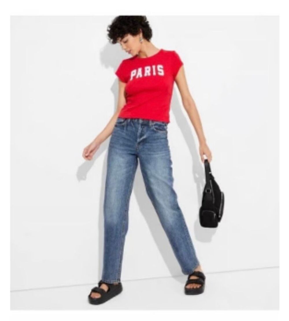 Wild Fable Mid Rise Straight Dark Wash Jeans Size 0 New